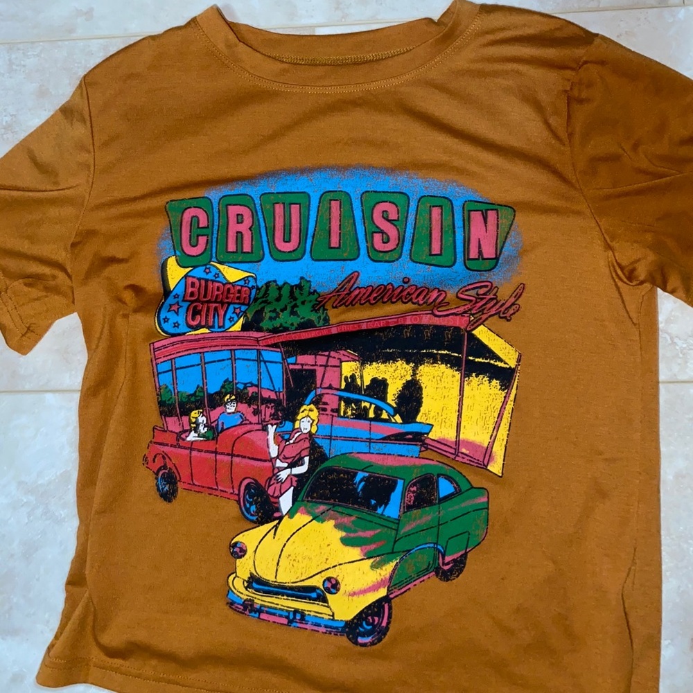 Brown Cruisin Shein Tshirt